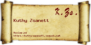Kuthy Zsanett névjegykártya